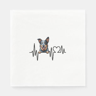 Servilleta De Papel Perro Ganadero Australiano Latido Ecg Corazón Pata