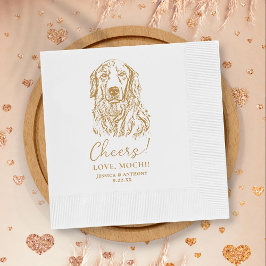Servilleta De Papel Perro Golden Retriever Brinda Bodas Personalizadas