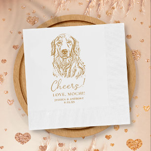 Servilleta De Papel Perro Golden Retriever Brinda Bodas Personalizadas