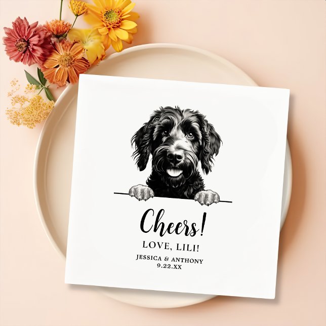 Servilleta De Papel Perro Goldendoodle dibujando vítores personalizado (Subido por el creador)