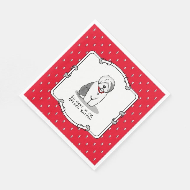 Servilleta De Papel Perro inglés viejo podrido (gris 1) funesto (Esquina)