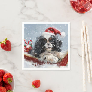 Servilleta De Papel Perro Japonés Chin Navideño Festivo