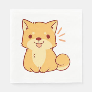 Servilleta De Papel Perro Kawaii Shiba