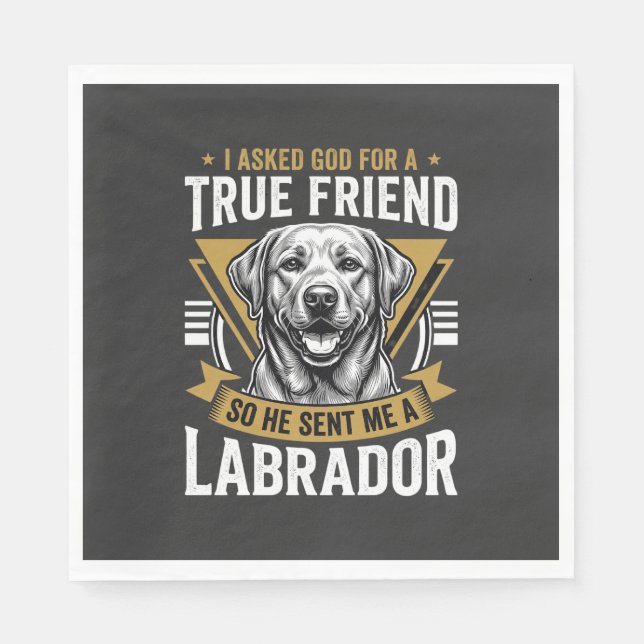 Servilleta De Papel Perro Labrador amigo verdadero (Anverso)