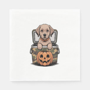 Servilleta De Papel Perro labrador marrón Halloween espeluznante