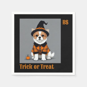 Servilleta De Papel Perro lindo de Halloween disfrazado Festividad
