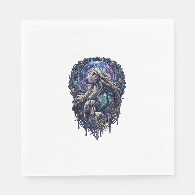 Servilleta De Papel Perro Luna de Cristal Bosque Encantado_1 (Anverso)