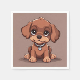 Servilleta De Papel Perro marrón lindo
