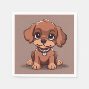 Servilleta De Papel Perro marrón lindo