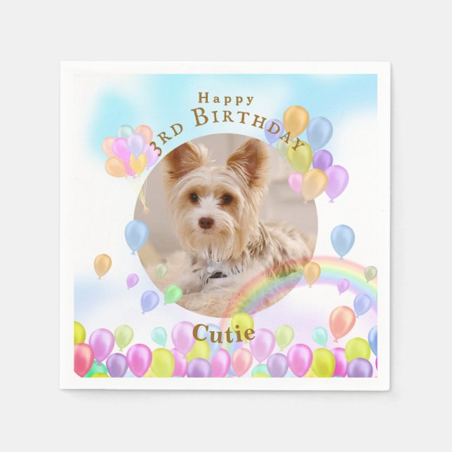 Servilleta De Papel Perro Mascota de globo (Anverso)