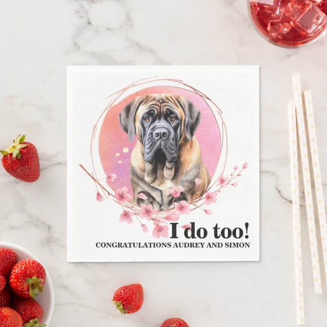 Servilleta De Papel Perro Mastín Inglés Boda con Perros Foto (In situ)