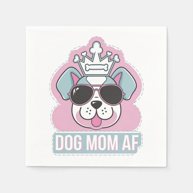 Servilleta De Papel Perro Mom AF - Gracioso Diseño De Perro (Anverso)
