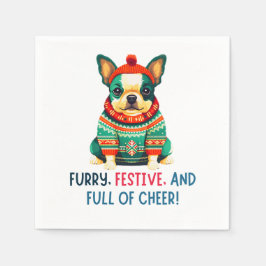 Servilleta De Papel Perro Navidad cálido y difuso