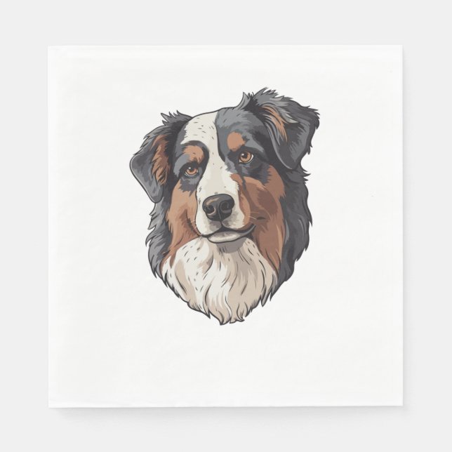 Servilleta De Papel Perro pastor australiano (Anverso)