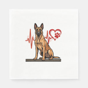 Servilleta De Papel Perro pastor belga latido de la pata corazón