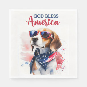 Servilleta De Papel Perro Patriota-Beagle