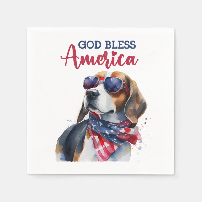 Servilleta De Papel Perro Patriota-Beagle (Anverso)