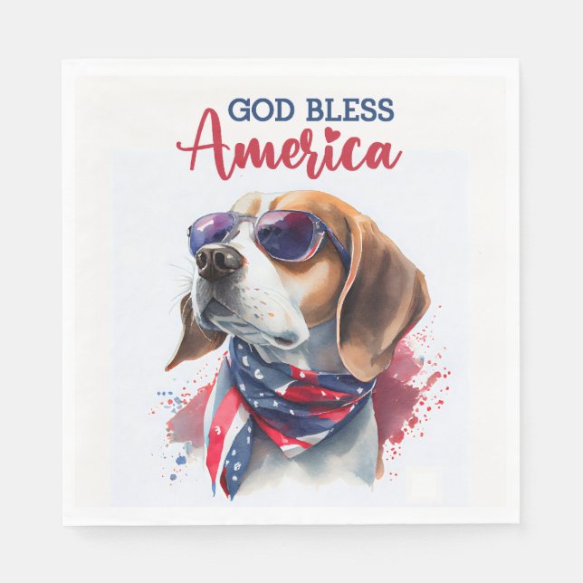 Servilleta De Papel Perro Patriota-Beagle (Anverso)