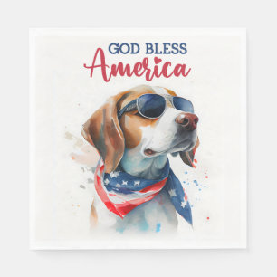 Servilleta De Papel Perro Patriota-Beagle