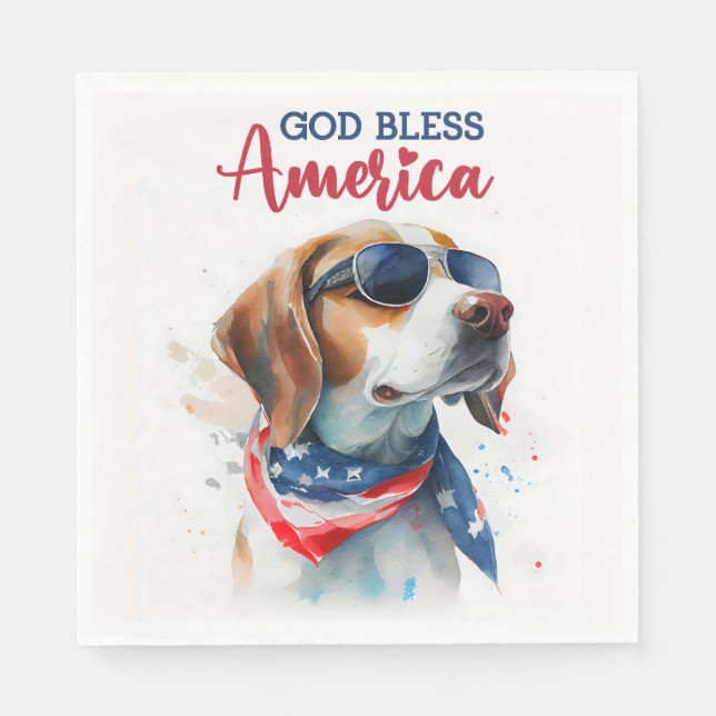 Servilleta De Papel Perro Patriota-Beagle (Anverso)