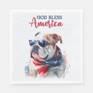 Servilleta De Papel Perro Patriota-Bulldog