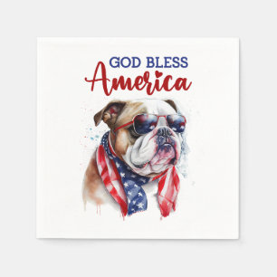 Servilleta De Papel Perro Patriota-Bulldog