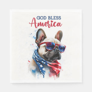Servilleta De Papel Perro Patriota - Bulldog Francés