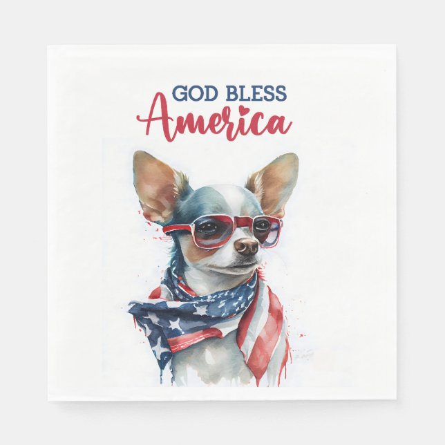 Servilleta De Papel Perro Patriota-Chihuahua (Anverso)