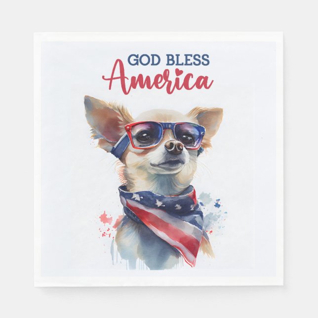 Servilleta De Papel Perro Patriota-Chihuahua (Anverso)