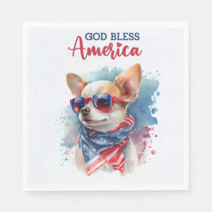Servilleta De Papel Perro Patriota-Chihuahua