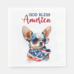 Servilleta De Papel Perro Patriota-Chihuahua
