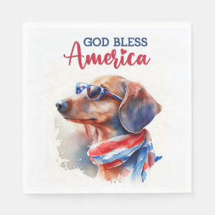 Servilleta De Papel Perro Patriota-Dachshund
