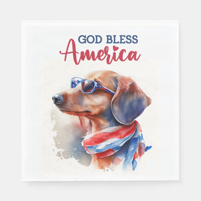Servilleta De Papel Perro Patriota-Dachshund (Anverso)