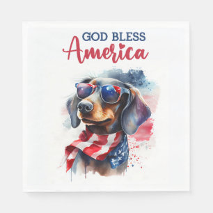 Servilleta De Papel Perro Patriota-Dachshund