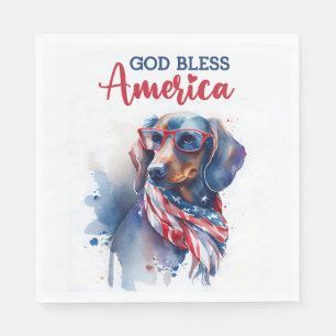 Servilleta De Papel Perro Patriota-Dachshund