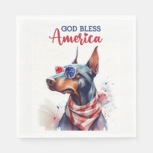 Servilleta De Papel Perro Patriota - Doberman