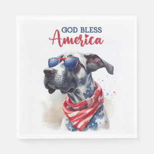 Servilleta De Papel Perro Patriota-Gran Danés