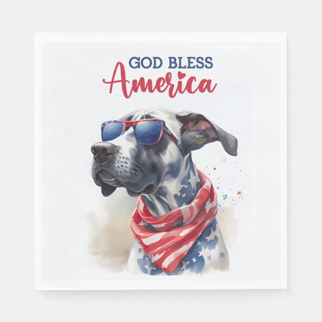 Servilleta De Papel Perro Patriota-Gran Danés (Anverso)