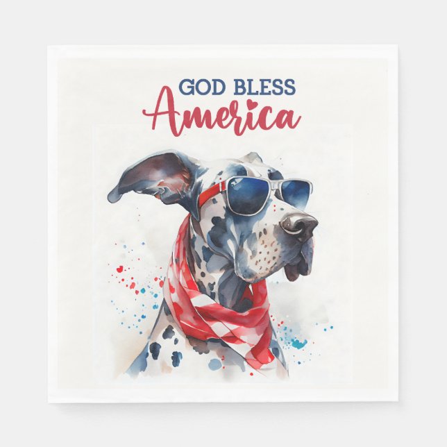 Servilleta De Papel Perro Patriota-Gran Danés (Anverso)