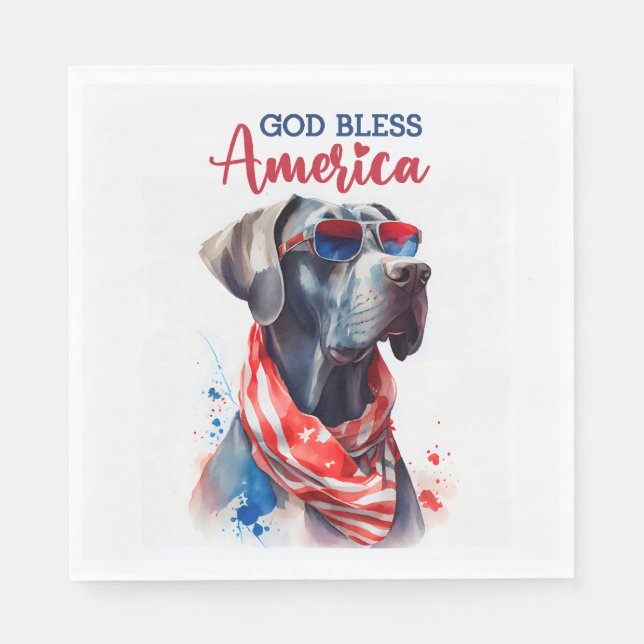 Servilleta De Papel Perro Patriota-Gran Danés (Anverso)