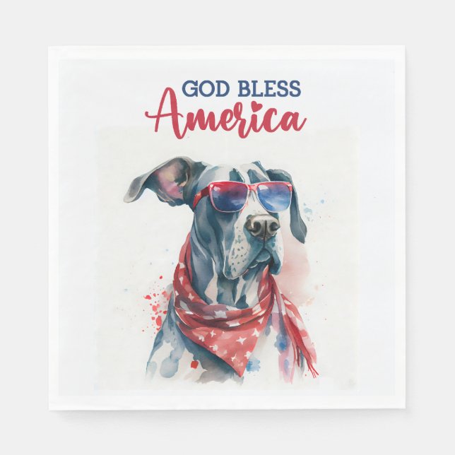 Servilleta De Papel Perro Patriota-Gran Danés (Anverso)