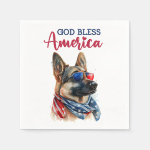 Servilleta De Papel Perro Patriota-Pastor Alemán