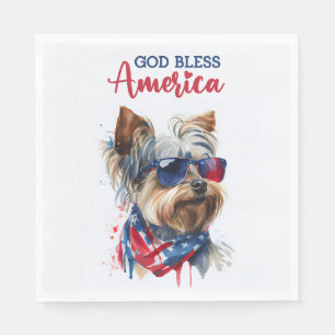 Servilleta De Papel Perro Patriota-Yorkie