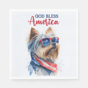 Servilleta De Papel Perro Patriota-Yorkie