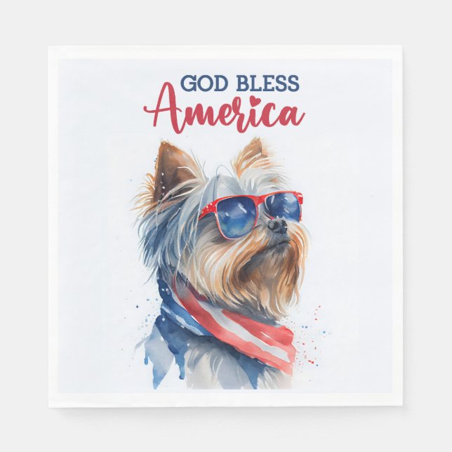 Servilleta De Papel Perro Patriota-Yorkie (Anverso)