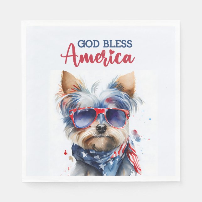 Servilleta De Papel Perro Patriota-Yorkie (Anverso)