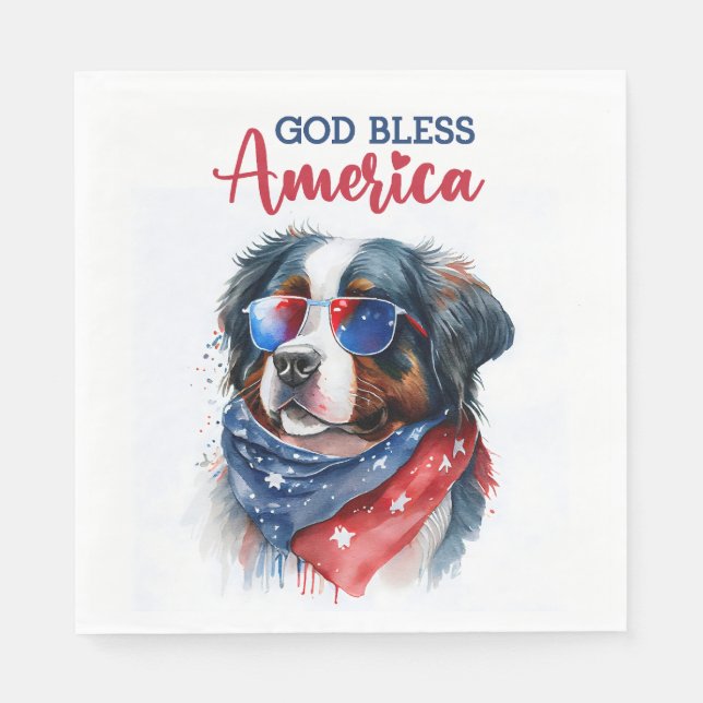 Servilleta De Papel Perro Patriótico-Bernés (Anverso)