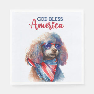 Servilleta De Papel Perro Patriótico-Caniche