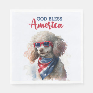 Servilleta De Papel Perro Patriótico-Caniche