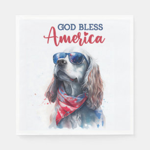 Servilleta De Papel Perro Patriótico-Cocker Spaniel